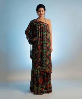 Multicolor Raasika One Shoulder Top 1