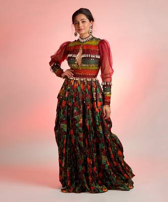 Maroon Raas Gown 1