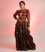 Maroon Raas Gown