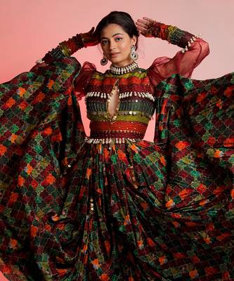 Maroon Raas Gown 2
