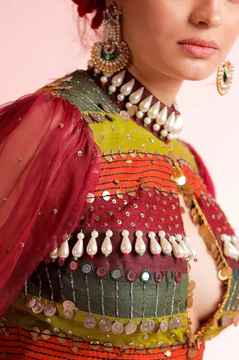 Maroon Raas Gown