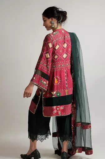 Red Raas Mandal Kurti Set