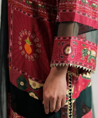 Red Raas Mandal Kurti Set 3