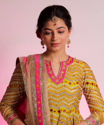 Green Citra Anarkali Set 4