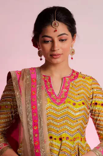 Green Citra Anarkali Set