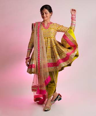 Green Citra Anarkali Set 5