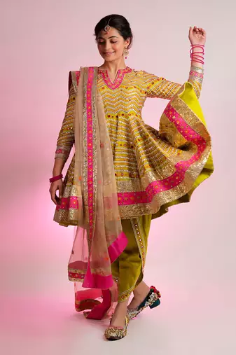 Green Citra Anarkali Set