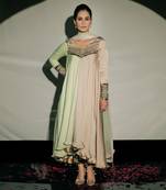 Pastel Green And Beige Fusion Kurta Set
