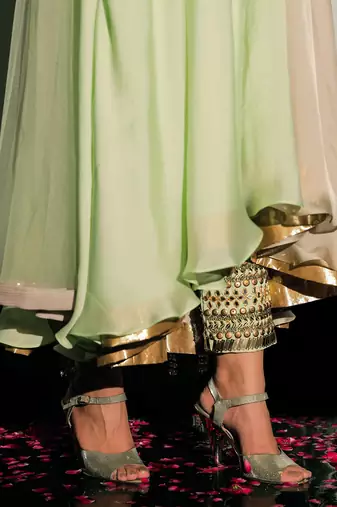 Pastel Green And Beige Fusion Kurta Set