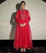 Red Anarkali Set