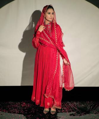 Red Anarkali Set 6