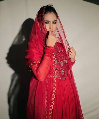 Red Anarkali Set 7