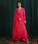 Pink Embroidered Anarkali Set