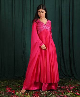 Pink Embroidered Anarkali Set 3