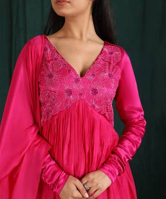 Pink Embroidered Anarkali Set 4