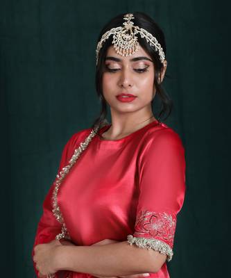 Blush Red Embroidered Gharara Set 5