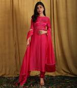 Pink Taby Embroidered Kurta Suit Set