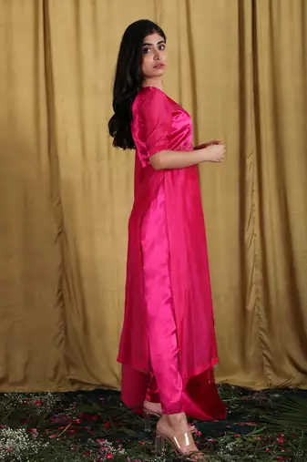 Pink Taby Embroidered Kurta Suit Set