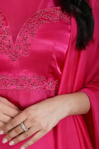 Pink Taby Embroidered Kurta Suit Set