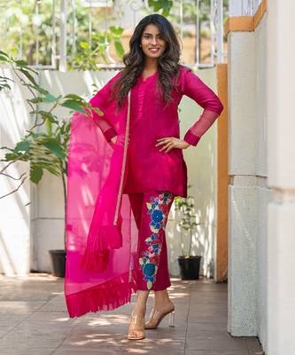 Pink Embroidered Suit Set 1