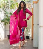 Pink Embroidered Suit Set