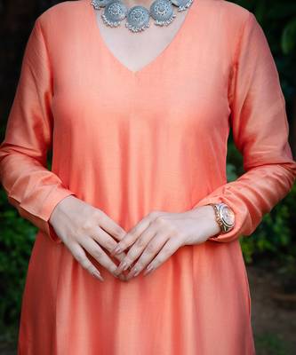 Orange Embroidered Suit Set 3