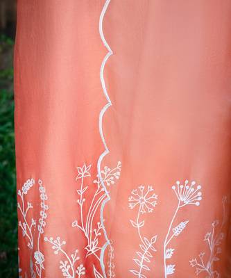 Orange Embroidered Suit Set 4