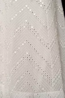 WHITE SEQUINS & GOTA EMBROIDERED GEORGETTE FESTIVE BRIDAL WEDDING & PARTY WEAR SEMI STITCHED LEHENGA