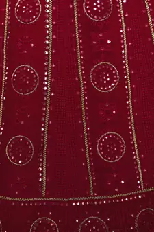 RANI PINK SEQUINS & THREAD EMBROIDERED GEORGETTE FESTIVE BRIDAL WEDDING & PARTY WEAR SEMI STITCHED LEHENGA