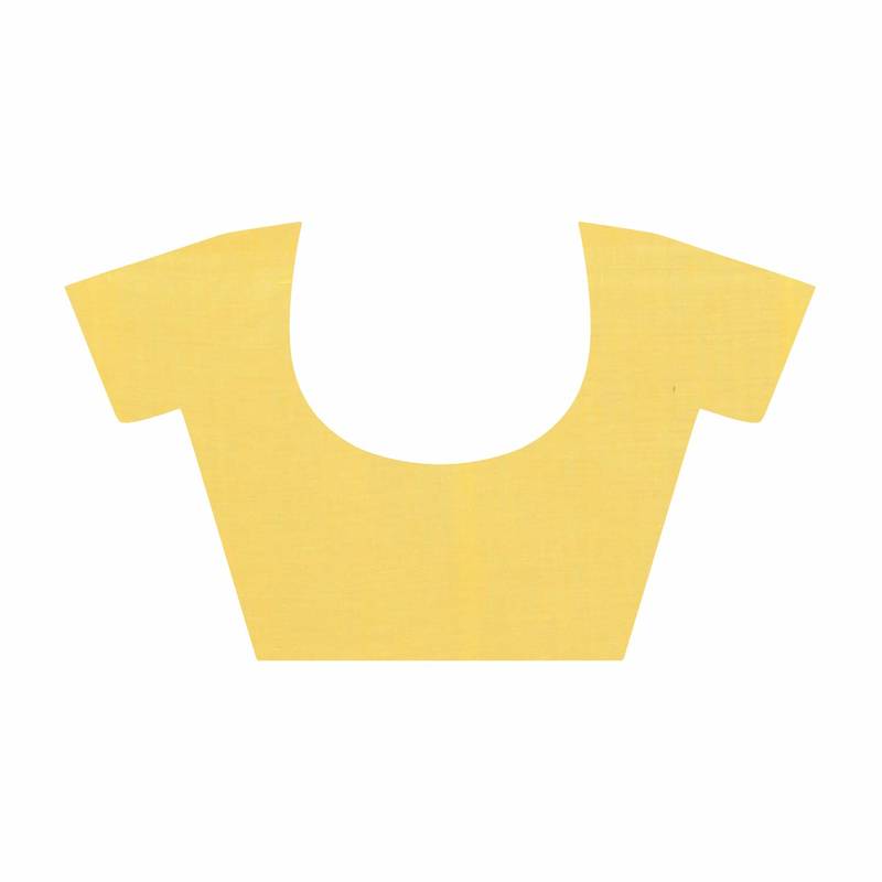 Aishani Collection Pure Cottton yellow handloom saree with bp