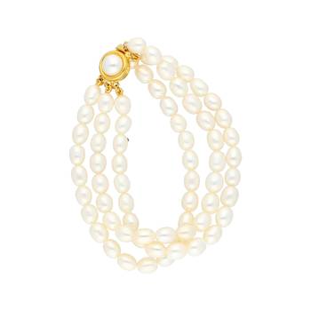 BUNCH OF 3 LINE PEARL BRACELET BY SRI JAGDAMBA PEARLS 1