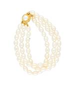 BUNCH OF 3 LINE PEARL BRACELET BY SRI JAGDAMBA PEARLS