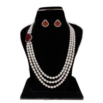 Dheera 3 Lines Pearl Choker 2