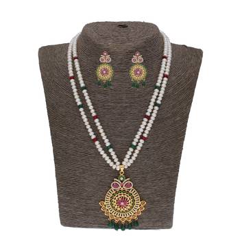 Kashika 2 Lines Round Pearl Necklaces 1