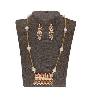 Raksha 1 Line Round Pearl Necklaces 1