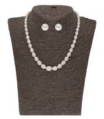 WHITE GRADED OVAL PEARL NECKLACE
