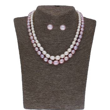 Pahal 2 Lines Pearl Necklace Set 1