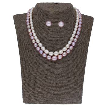 Pahal 2 Lines Pearl Necklace Set 2