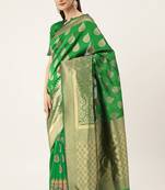 Green Woven  Art Silk Saree With Blouse