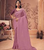 Trendy crushed pleated saree with blouse