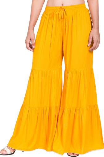Yellow Rayon Plain Sharara