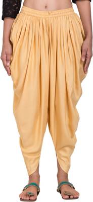 PAVONINE Beige Color Solid Beetel Rayon Fabric Patiala For Women & Girls 1