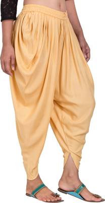 PAVONINE Beige Color Solid Beetel Rayon Fabric Patiala For Women & Girls 3