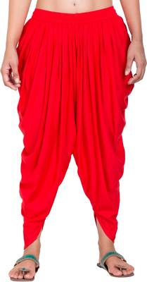 PAVONINE Red Color Solid Beetel Rayon Fabric Patiala For Women & Girls 1