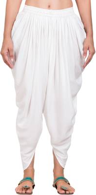 PAVONINE White Color Solid Beetel Rayon Fabric Patiala For Women & Girls 1