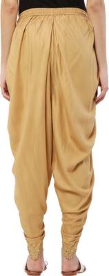 PAVONINE Beige Color Embellished Beetel Rayon Fabric Patiala For Women & Girls 2