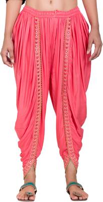PAVONINE Gajri Color Embellished Beetel Rayon Fabric Patiala For Women & Girls 1