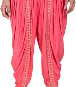 PAVONINE Gajri Color Embellished Beetel Rayon Fabric Patiala For Women & Girls