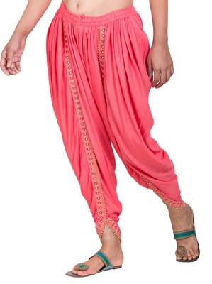 PAVONINE Gajri Color Embellished Beetel Rayon Fabric Patiala For Women & Girls 3