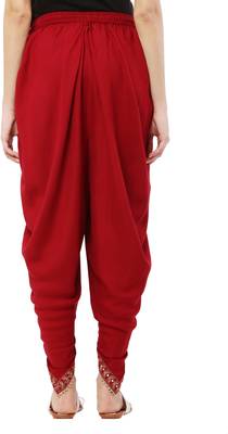 PAVONINE Maroon Color Embellished Beetel Rayon Fabric Patiala For Women & Girls 2